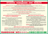 Таблица "Пожарная безопасность. Правила поведения при пожаре" (100х140 сантиметров, винил) - fgospostavki.ru - Санкт-Петербург