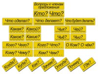 Набор магнитных карточек "Вопросы к членам предложения" (фон жёлтый) - fgospostavki.ru - Санкт-Петербург