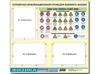 Стенд информационный "Правила техники безопасности в кабинете физики" (75*70, 3 кармана) - fgospostavki.ru - Санкт-Петербург