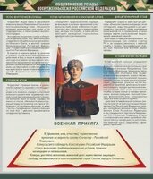 Стенд "Уставы. Закон военной службы. Военная присяга" - fgospostavki.ru - Санкт-Петербург