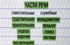 Набор магнитных карточек "Части речи" (фон зелёный) - fgospostavki.ru - Санкт-Петербург