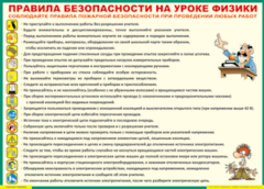 Таблица "Правила безопасности на уроке физики" (100х140 сантиметров, винил) - fgospostavki.ru - Санкт-Петербург