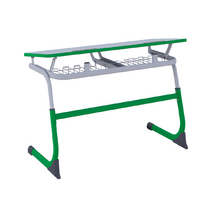 Парта SMARTY двухместная регулируемая по высоте (наклонная столешница) с антивандальной кромкой - fgospostavki.ru - Санкт-Петербург