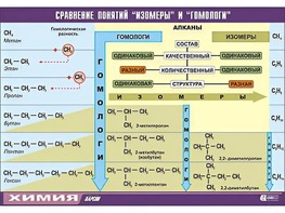 Таблица демонстрационная "Сравнение понятий изомер и гомолог" (винил 70x100) - fgospostavki.ru - Санкт-Петербург