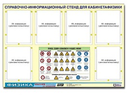 Стенд информационный "Правила техники безопасности в кабинете физики" (80х110, 6 карманов) - fgospostavki.ru - Санкт-Петербург
